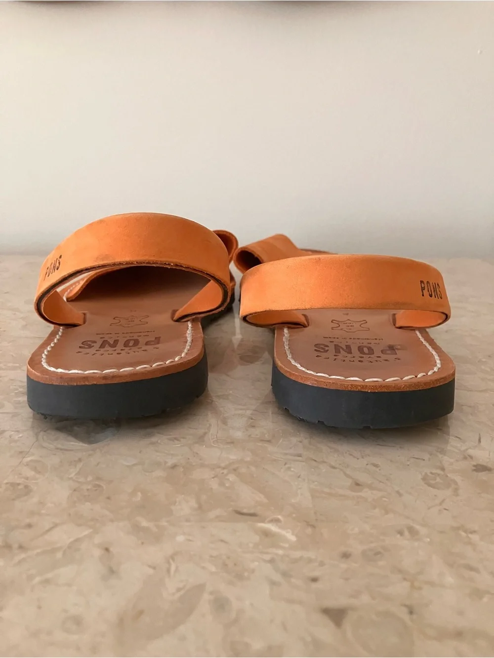 PONS Women's Leather Slingback Sandals in Tan - Picture 7 of 9